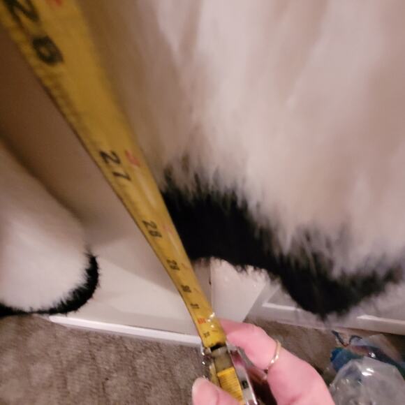 Esqualo Womens Fuzzy Knit Fringed Open Front Cardigan Sweater Black & Cream XL - Picture 8 of 9